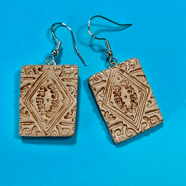 Custard cream earrings